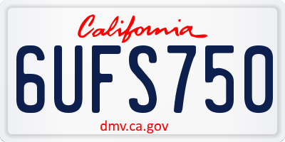 CA license plate 6UFS750