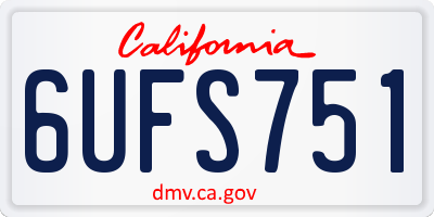 CA license plate 6UFS751