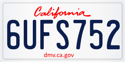 CA license plate 6UFS752