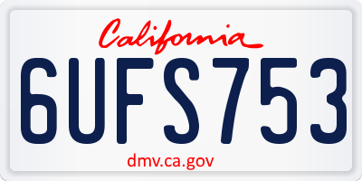 CA license plate 6UFS753