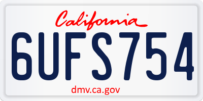 CA license plate 6UFS754