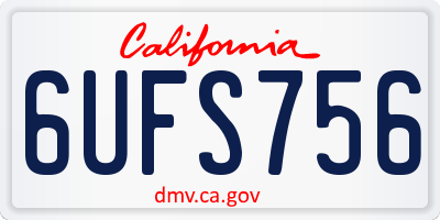 CA license plate 6UFS756