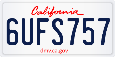 CA license plate 6UFS757