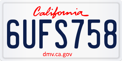 CA license plate 6UFS758