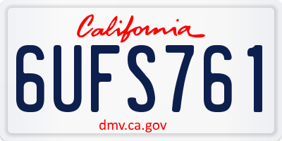 CA license plate 6UFS761