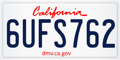 CA license plate 6UFS762