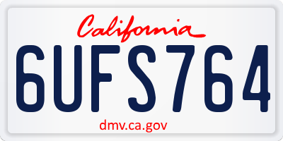 CA license plate 6UFS764