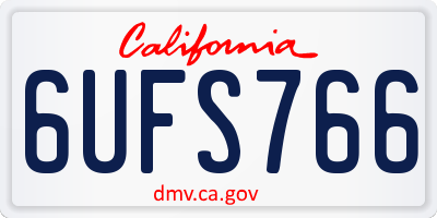CA license plate 6UFS766