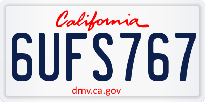 CA license plate 6UFS767