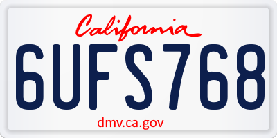 CA license plate 6UFS768