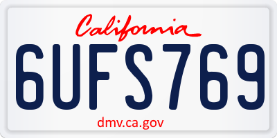 CA license plate 6UFS769