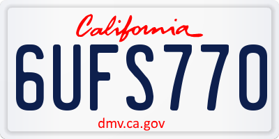 CA license plate 6UFS770