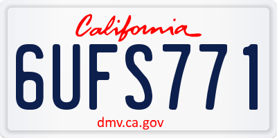 CA license plate 6UFS771
