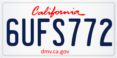 CA license plate 6UFS772