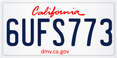 CA license plate 6UFS773