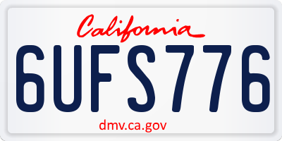 CA license plate 6UFS776