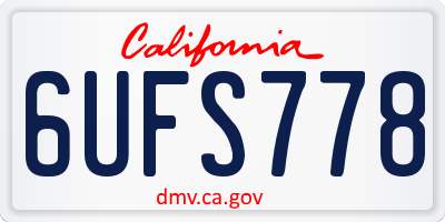 CA license plate 6UFS778
