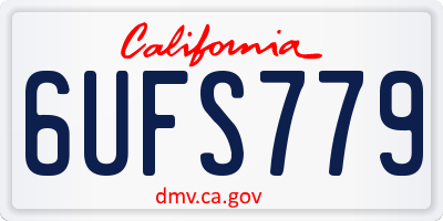 CA license plate 6UFS779