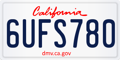 CA license plate 6UFS780