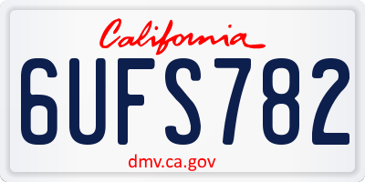 CA license plate 6UFS782