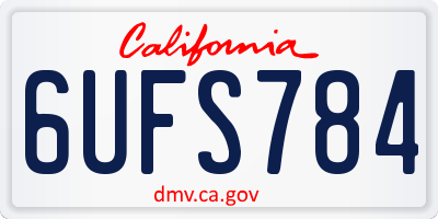 CA license plate 6UFS784