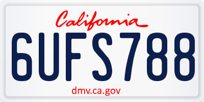 CA license plate 6UFS788