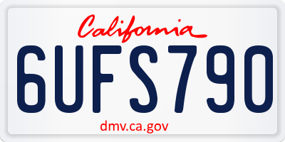 CA license plate 6UFS790