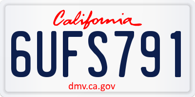 CA license plate 6UFS791