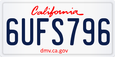 CA license plate 6UFS796