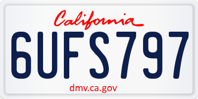 CA license plate 6UFS797
