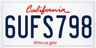 CA license plate 6UFS798