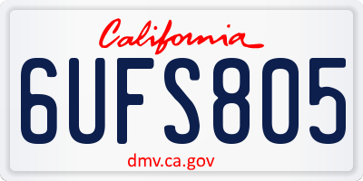 CA license plate 6UFS805