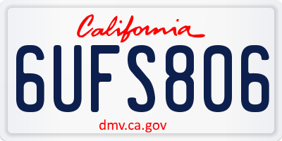 CA license plate 6UFS806
