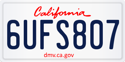 CA license plate 6UFS807