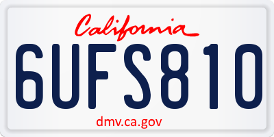 CA license plate 6UFS810