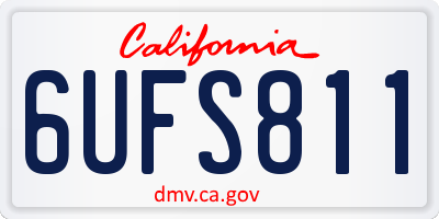 CA license plate 6UFS811