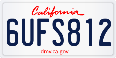 CA license plate 6UFS812