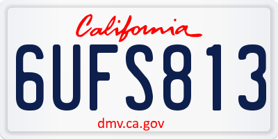 CA license plate 6UFS813