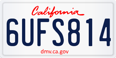 CA license plate 6UFS814