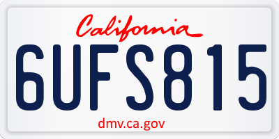 CA license plate 6UFS815