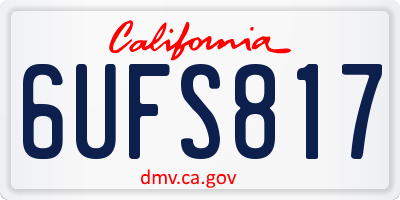 CA license plate 6UFS817