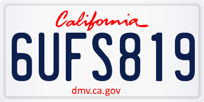 CA license plate 6UFS819