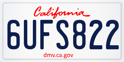 CA license plate 6UFS822