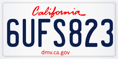 CA license plate 6UFS823