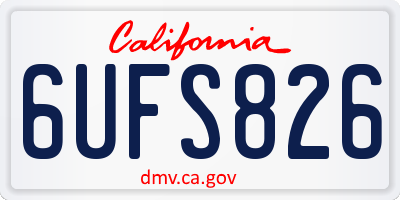 CA license plate 6UFS826
