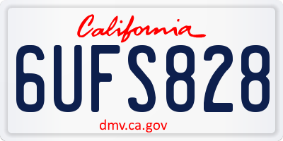 CA license plate 6UFS828