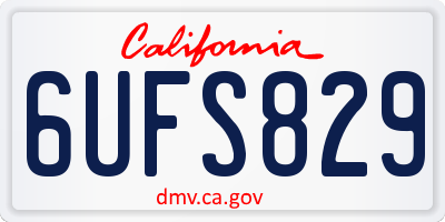 CA license plate 6UFS829