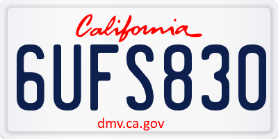 CA license plate 6UFS830
