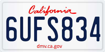 CA license plate 6UFS834
