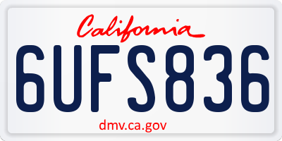 CA license plate 6UFS836